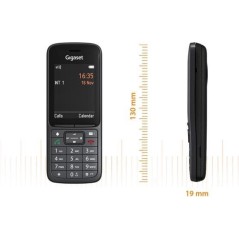 Gigaset SL800H PRO Extra Cordless Handset - No Caller ID - Sleek Black Gray Design - Upgrade Your Communication with Style!